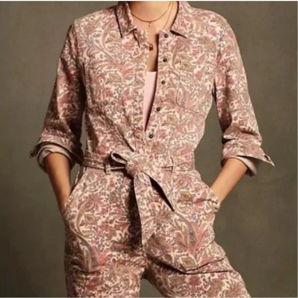 NWT Anthropologie Paisley Utility Jumpsuit size X-Large